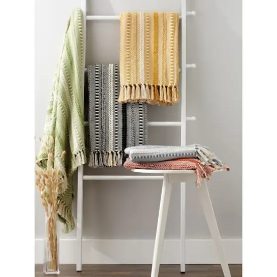 DII&reg; Antique Green Braided Stripe Throw {9}