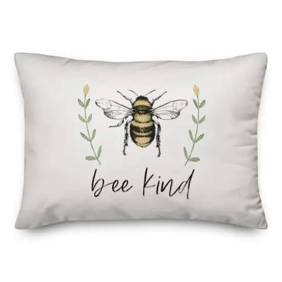 Bee Kind Flowers 14" x 20" Throw Pillow {1}