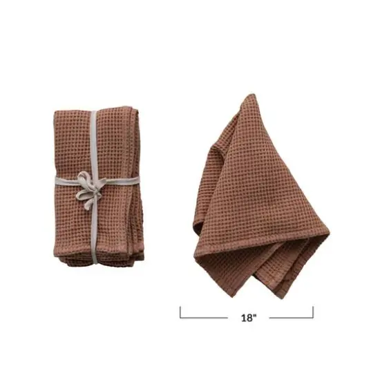 Hello Honey&reg; Woven Linen & Cotton Waffle Dinner Napkins, 4ct. Terracotta {4}