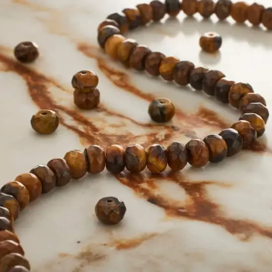 Yellow Tiger's Eye Faceted Rondelle Beads, 6mm by Bead Landing&trade; {3}