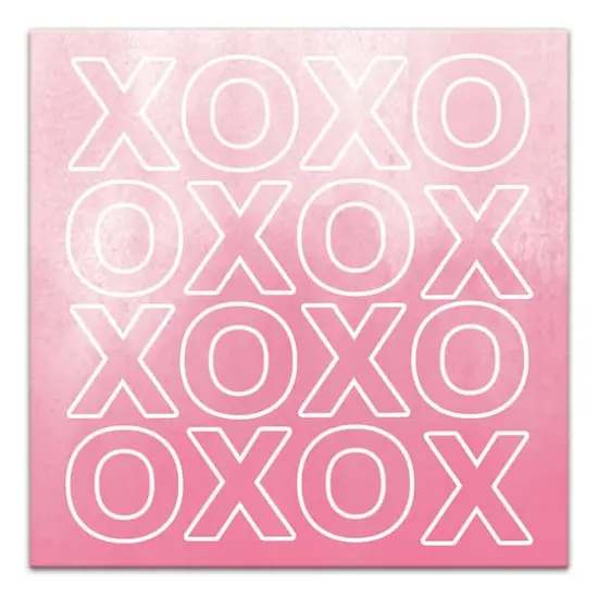 Xoxo Watercolor Outline 12" x 12" Canvas Wall Art {1}