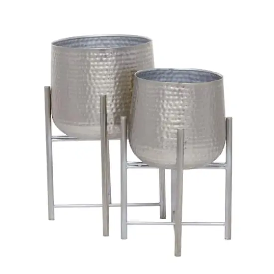 Silver Transitional Planter, Set of 2" 19", 16" {3}