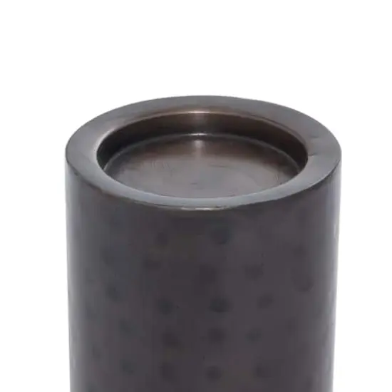 Brown Metal Industrial Candle Holder Set {4}