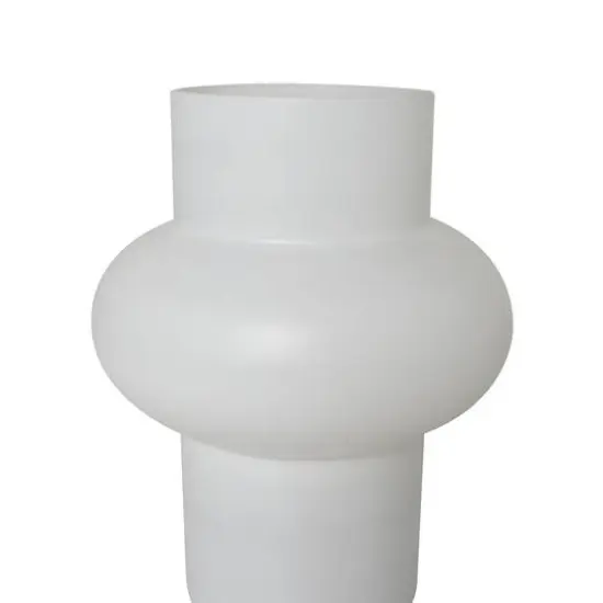 White Glass Unique Trumpet Vase Set {11}
