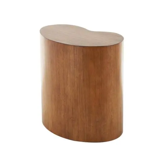 22.5" Brown Wood Heart Inspired Side End Accent Table {7}