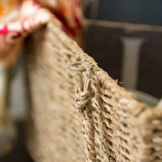 Household Essentials Seagrass & Corn Husk Wicker Stair Basket  {6}