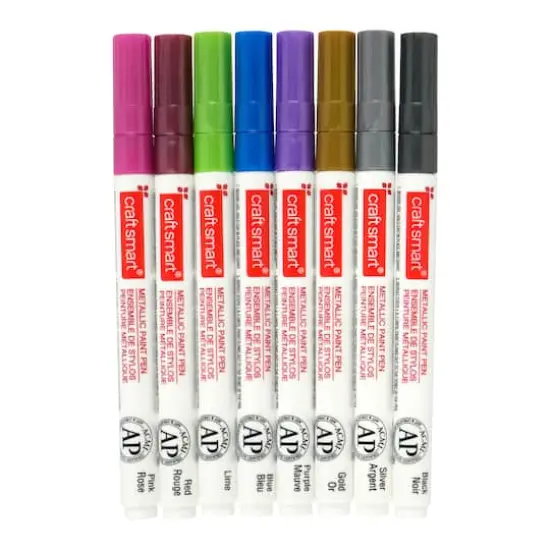 8 Color Metallic Medium Tip Paint Pen Set by Craft Smart&reg; {1}
