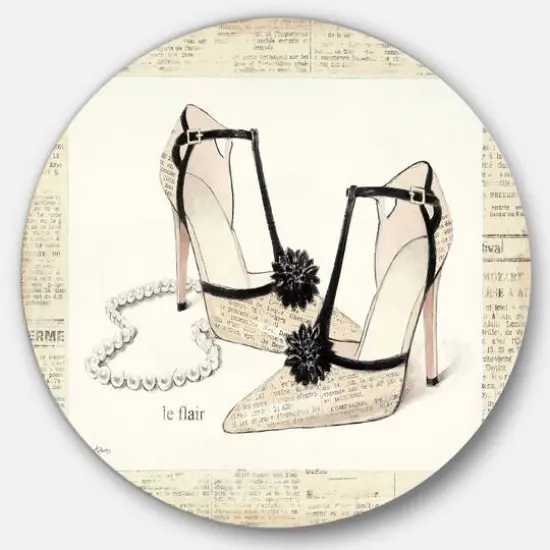 Designart - Chic Galm Closet III - Glam Metal Circle Wall Art {2}