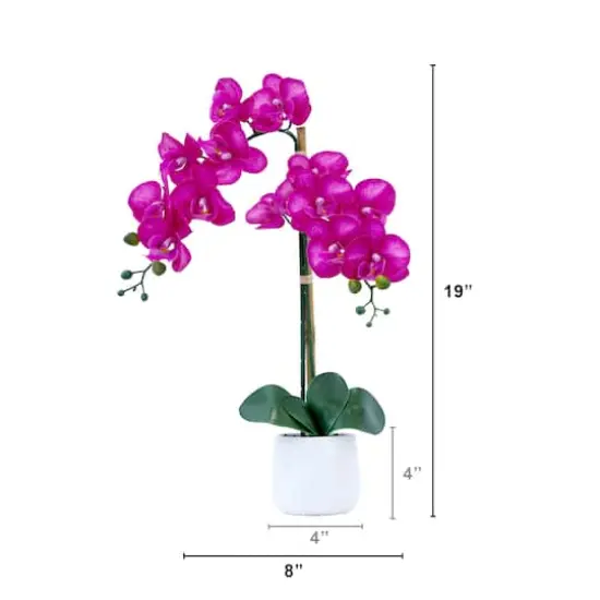 19" Artificial Purple Orchid with Decorative Vase {3}
