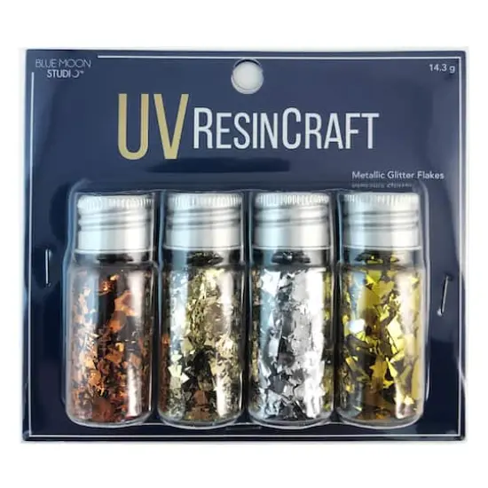 Blue Moon Studio&trade; UV Resin Craft Metallic Glitter Flakes Set {1}