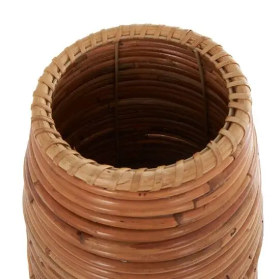 37" Brown Rattan Handmade Tall Wrapped Vase {6}