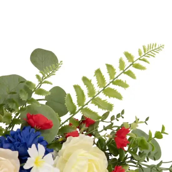 24" Americana Mixed Floral Patriotic Grapevine Wreath {5}