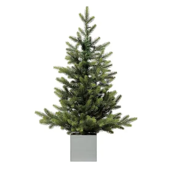 2.5ft. Pre-Lit Fraser Fir Artifical Christmas Tree in Wooden Pot, Warm White LED Lights {3}