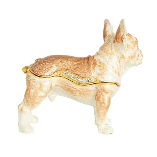 Hello Honey&reg; 3" Multicolor French Bulldog Jeweled Trinket Box {7}