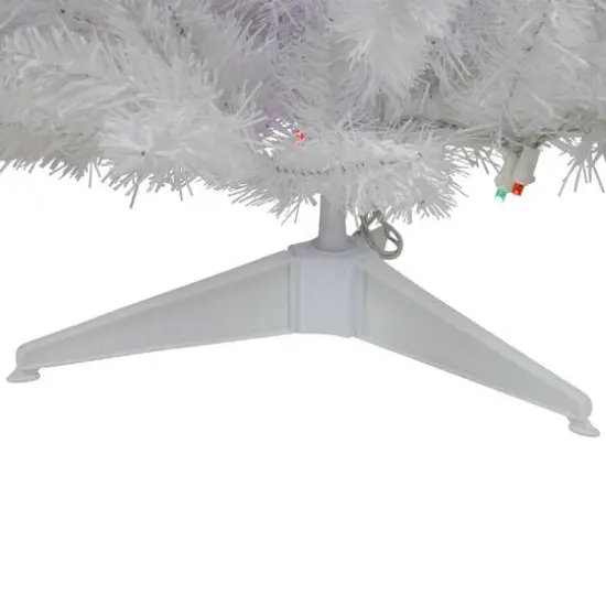 3ft. Pre-Lit Snow White Artificial Christmas Tree, Multicolor LED Lights {3}