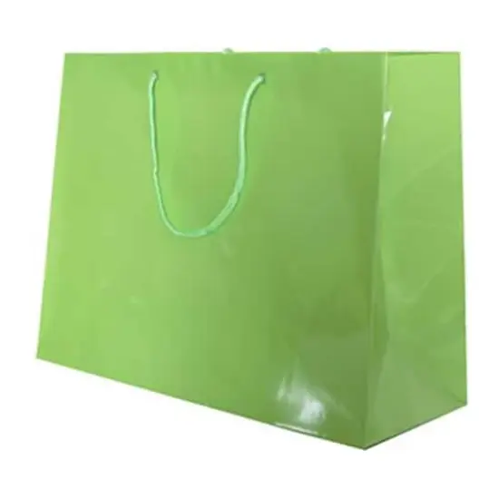 JAM Paper Extra-Large Lime Green Glossy Gift Bags, 100ct. {1}