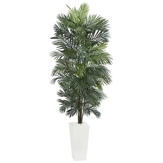 7ft. Areca Palm Tree in White Tower Planter {1}
