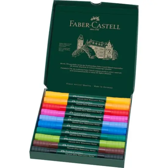 Faber-Castell® Albrecht Durer 10 Color Watercolor Marker Set {1}