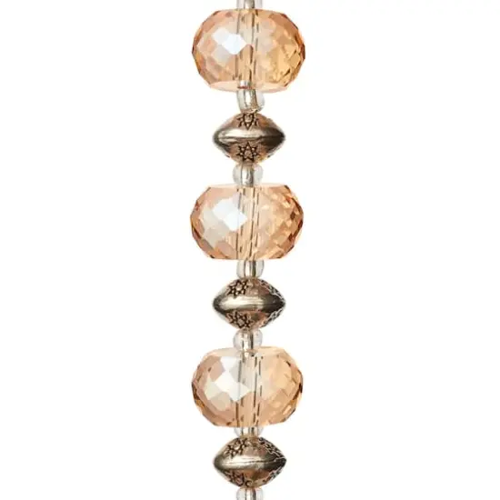 Amber Glass & Metal Rondelle Beads by Bead Landing&trade; {1}