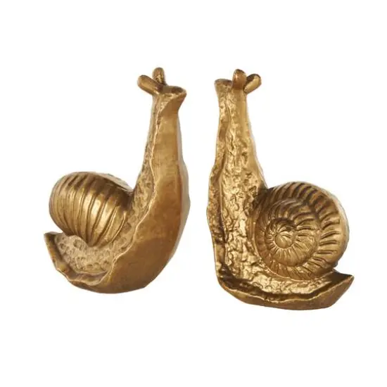 7" Gold Metal Snail Standing Bookends, 2ct. {7}