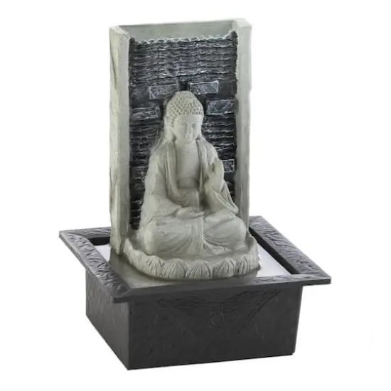 11.5" Buddha Cascading LED Tabletop Fountain {1}
