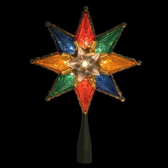8" Lighted Multi Color 8-Point Star Tree Topper {3}