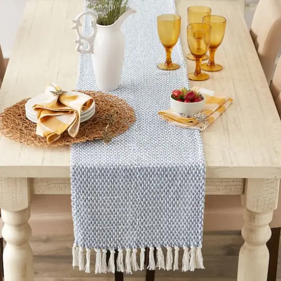 DII&reg; 72" Woven Table Runner Stonewash Blue {6}