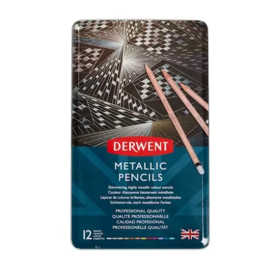 Derwent&reg; 12 Color Metallic Pencil Tin {1}