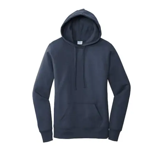 Port & Company&reg; Hooded Pullover Ladies Core Fleece Sweatshirt Navy {1}