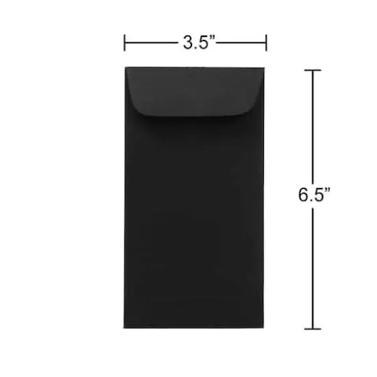 JAM Paper 3.5" x 6.5" Smooth Black Coin Business Envelopes, 50ct. {5}