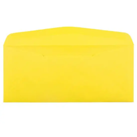 JAM Paper 4" x 9.5" Colored Business Window Envelopes, 50ct. Yellow {5}