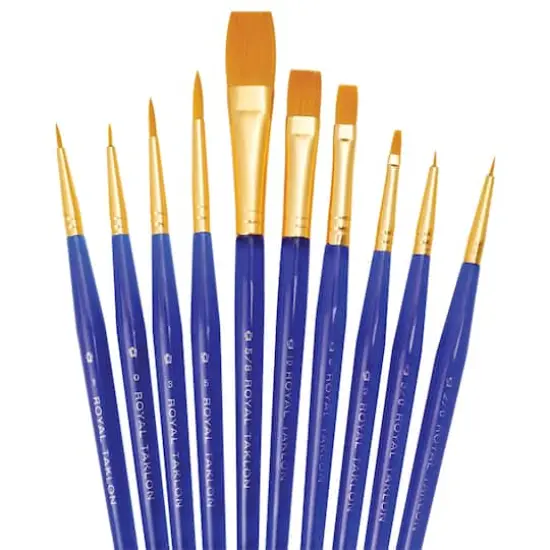Royal & Langnickel® Golden Taklon Ultra-Short Handle 10 Piece Brush Set {1}
