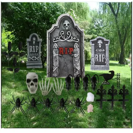 Tombstone Outdoor Halloween Decoration Set {3}
