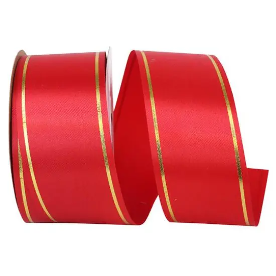 Reliant 1.875" x 50yd. Bi-Stripe Ribbon White/Silver {2}