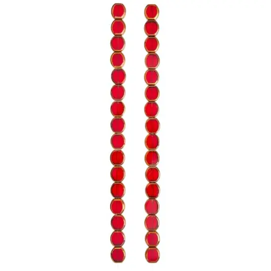 Ruby Table Cut Glass Lentil Beads, 10mm by Bead Landing&trade; {4}