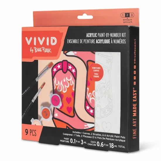VIVID by Brea Reese® Cowboy Boots Acrylic Paint-by-Number Kit {6}