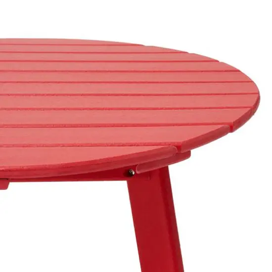 Glitzhome&reg; 35.5" Round Outdoor Coffee Table Red {8}
