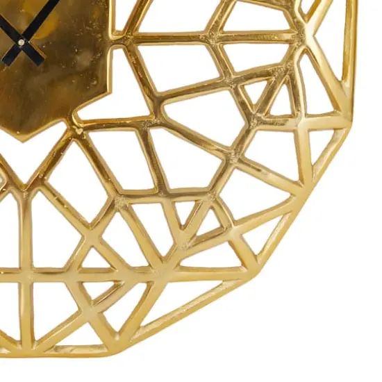 24" Contemporary Abstract Wall Clock Gold {4}