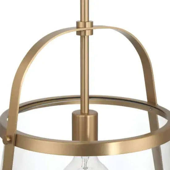 Hello Honey&reg; Fallon Gold Vintage Metal & Clear Glass Ceiling Light {4}