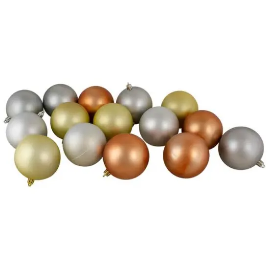 32ct. 3.5" Silver & Gold Shatterproof 2-Finish Christmas Ball Ornaments {3}