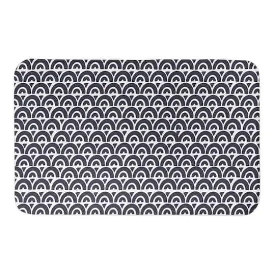Navy Wavy Arch 34" x 21" Bath Mat {1}