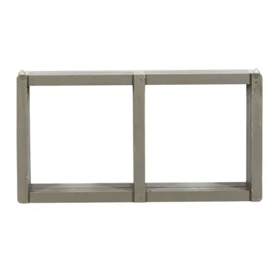 Gray Wood Contemporary Wall Shelf, 12" x 23" x 7" {7}