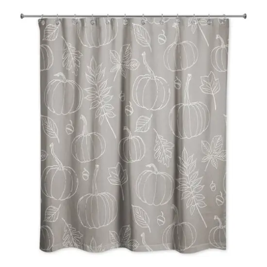 Gray Fall Shower Curtain {1}