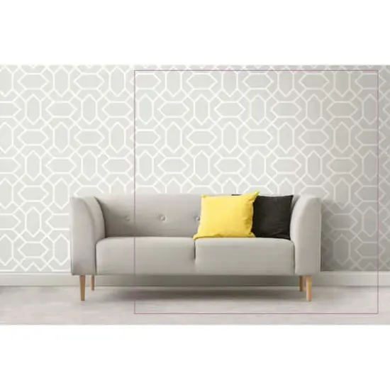 RoomMates Modern Geometric Peel & Stick Wallpaper Light Gray {5}