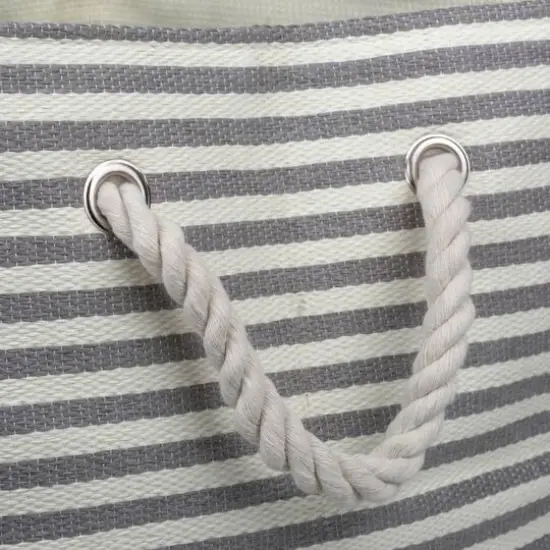 DII&reg; Medium Pinstripe Rectangle Woven Paper Storage Bin Gray {5}