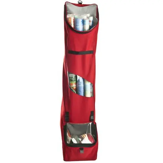 Santa's Bag Over The Door Hanging Wrapping Paper Storage Container {3}