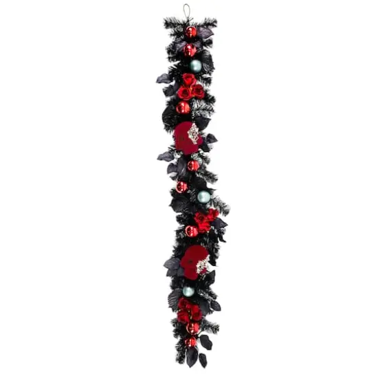 6ft. Red Rose & Ornament Garland by Ashland&reg; {1}
