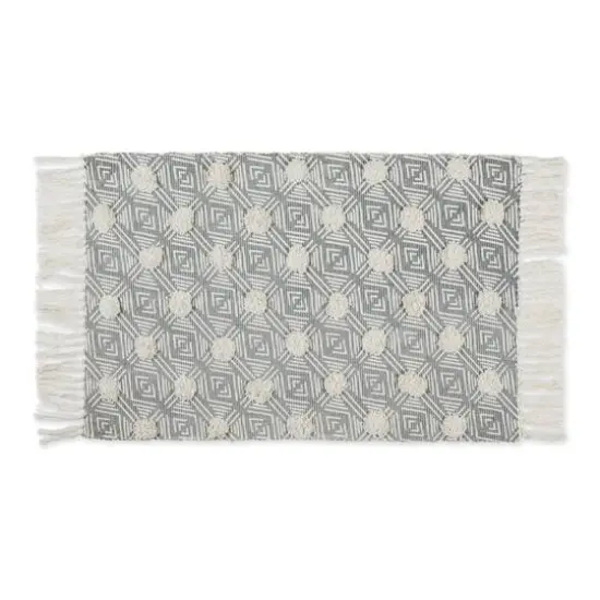 DII&reg; Diamond Textured Hand-Loomed Shag Rug Gray {1}