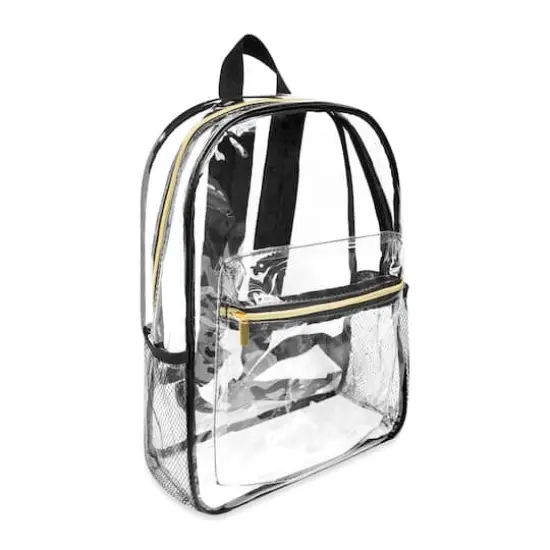 Black Lined Clear Backpack by Make Market&reg; {3}