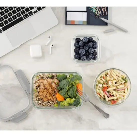 JoyJolt&reg; Glass Storage Containers Set Light Gray {7}